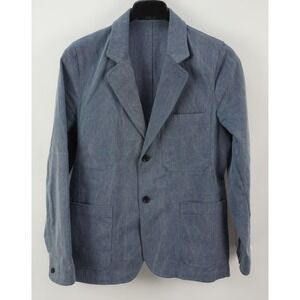 Unis Emmett Distressed Twill Cotton Unstructured Chore Sport Coat Men's 40R Blue